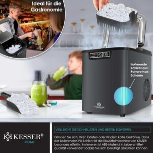 Machine à glaçons KESSER inox 12 kg/24h, écran LED