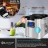 KESSER Machine a glacons Acier Inoxydable Machine a Glace 150 W 12 kg 24 h 3 Tailles de glacons Preparation en 6 Min Rese