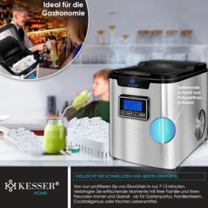 Machine à glaçons KESSER® Acier Inoxydable – 12 kg/24 h