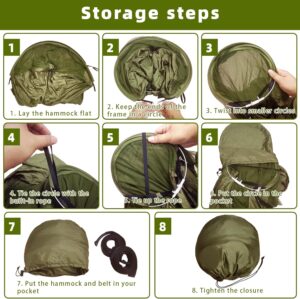 USHOP Hamac de Camping,Hamac d'exterieur avec moustiquaire,Hamacs de Voyage Ultra-Leger 260 140 cm,Nylon de Parachute Respirant a
