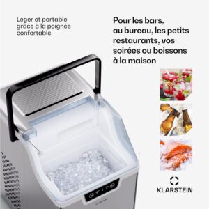Machine à glaçons Klarstein 12 kg/24 h, 4 min, LED