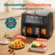 Friteuse sans huile 9L double zone, 2 tiroirs, 9 programmes