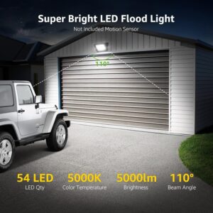 Lepro Projecteur LED Exterieur 50W 2 Pieces, 4250LM Spot Led , 5000K Blanc Froid , IP65 Etanche Eclairage de Securite, Projecteur po