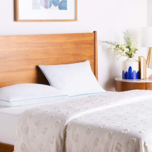 Linenspa 40 x 60 cm Oreiller en flocons de mousse a memoire de forme - paquet de 2, Blanc