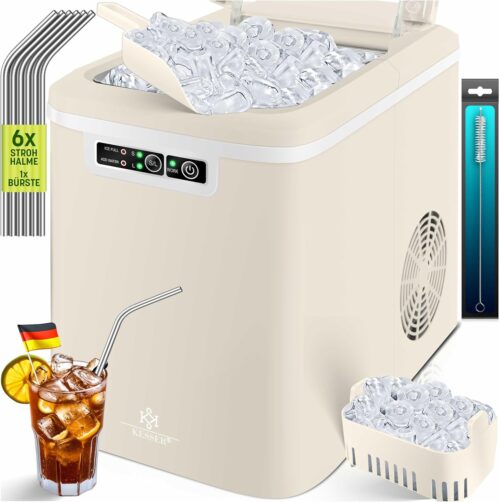 Machine à glaçons KESSER inox 12 kg/24 h, prête en 7 min