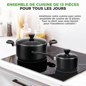 Batterie de cuisine antiadhésive Nutrichef avec ustensiles