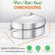 NutriChef Plat Four de Rotissage Ovale51 cm avec Grille et Couvercle - Plat Inox en Acier Inoxydable de Haute Qualite avec Poignees
