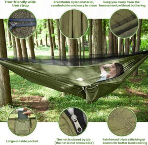 PQETBV Hamac d'exterieur Camping, Hamac de Voyage 2 Personnes, Convient au Camping en Plein Air(270 x 140 cm)