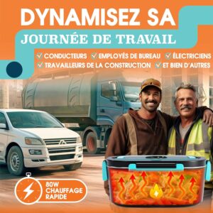 81UCKuH1BgL._AC_SL1500_.jpg TRAVELISIMO Gamelle Chauffante 80W Lunch Box Chauffante 1,5L Marmite Electrique 3 en 1 220V 24V 12V, Gamelle Chauffante Allume Cigar