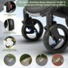 Zkiprm Cuir Poussette 3 en 1, Systeme de Voyage 3-en-1 Avec Siege Auto, Avec Habillage Pluie, Chassis Aluminium, Landau de ville pli