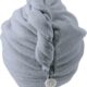 Serviette turban microfibres Polyte 2 pièces - gris 31x71 cm
