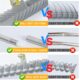 BARAYSTUS Straw Rake Lawn Rake with Long Handle Adjustable 148cm Garden Leaf Tongs Heavy Duty Carbon Steel Lawn Comb Multipurpose We
