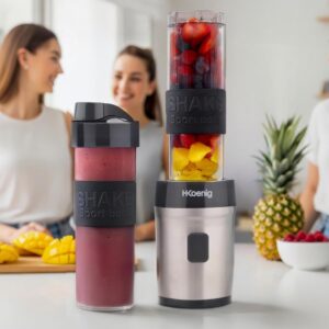 H.Koenig SMOO9 Mini Blender - 570 mL, 300W, 4 Lames Inox