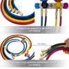 BACOENG R134a 4-Way Car Air Conditioning Refill Kit with 150 cm Hose, Manometer Air Conditioning Gas Filling Kit, Suitable for R32 R