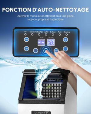 81VWjQjM5zL._SL1500_.jpg Machine à glaçons CO-Z 73 kg/24h, 45 pièces, LCD