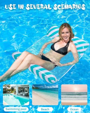 Multi Usage Flottantes Hamac, 2 Pieces Matelas Gonflable Piscine,pour Adultes Mer Plage Piscine Partie Vacances, Matelas de hamac Pi