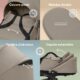 Poussette Stokke YOYO3 nacelle nouveau-né, cadre blanc, Taupe