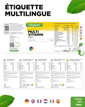 Multivitamin Daily - 450 comprimes avec formes bioactives - 15 mois de reserve - Mineraux precieux toutes les vitamines A-Z - Vega