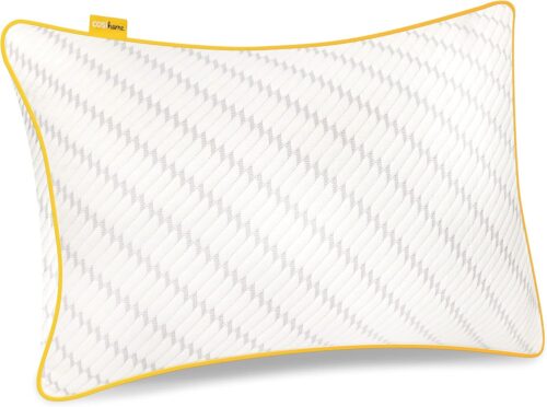 Cosi Home Rectangular Memory Pillow 71 x 45 cm White Breathable Cushion with Bamboo Cover, Adjustable Height, Machine Wash, for Ba