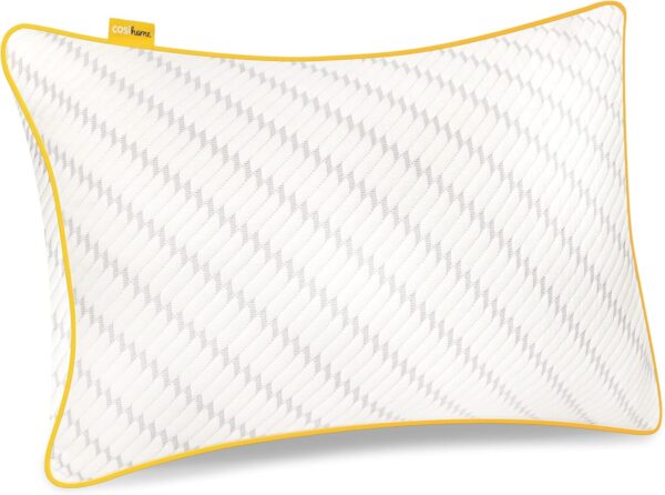 Cosi Home Rectangular Memory Pillow 71 x 45 cm White Breathable Cushion with Bamboo Cover, Adjustable Height, Machine Wash, for Ba