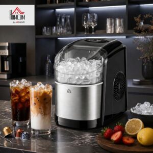 Machine à glaçons HOMCOM 12 kg/24h autonettoyante LED