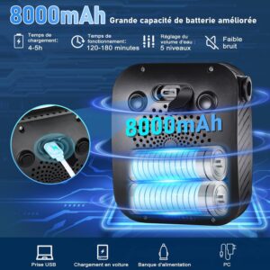 Spopal Camping Shower, 8000 mAh Portable Shower, Camping Shower Kit, Rechargeable Electric Shower Pump, with Smart Display and Sho