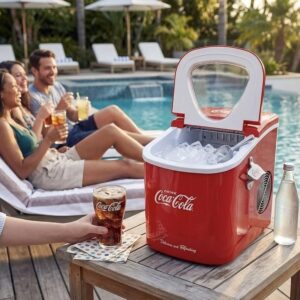 81XUCi7zMXL._SL1500_.jpg Machine à glaçons Salco Coca-Cola - 2 tailles - 12 kg/24h - Rouge
