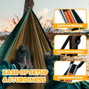 NATUREFUN Hamac Ultra-leger de Voyage Camping 300 kg Capacite de Charge,(275 x 140 cm) Nylon a Parachute 2 x Mousquetons de quali