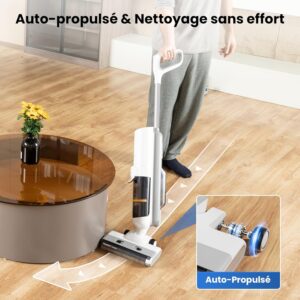 Proscenic F10 Pro Aspirateur Laveur sans Fil,Aspirateur Eau et Poussiere, Aspirateur Balai sans Fil Humide et Sec,1.15L Reservoir,Au