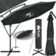 tillvex Parasol deporte hexagonale 3M avec manivelle Pare-soleil avec pied Protection UV en aluminium pour le jardin Parasol a