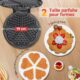 Aigostar Gaufrier pour 5 Gaufres en Forme de Cœur, 1000W, Plaques Antiadhesives de 19 cm, Temperature Reglable, Indicateur LED, Poig