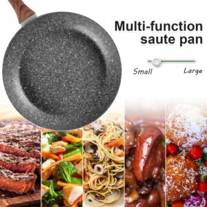 Rainberg Poele a frire en granit avec revetement antiadhesif, anti-rayures, compatible avec l'induction (32 cm)