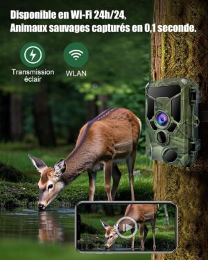 Caméra de chasse 4K HAZA Wi‑Fi, détection de mouvement