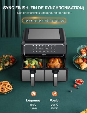 Friteuse sans huile Innsky 8L Dual Zone double panier