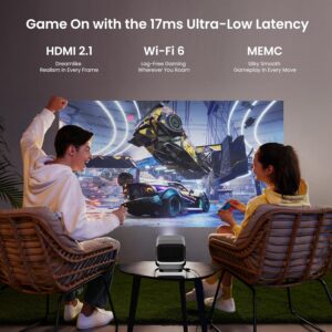 JMGO N1 Ultra Projector 4K, MALCTM Triple LaserAuto Image Correction Gimbal, 3D Video Projector 300 Inch, Dynaudio 2x10W Speakers, 1