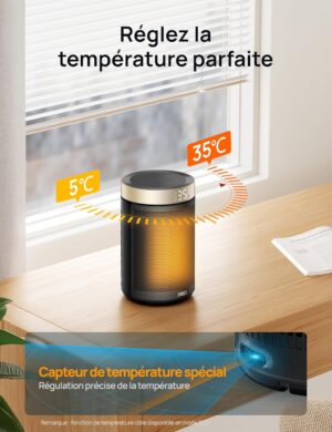 Dreo Chauffage d'appoint, chauffage electrique soufflant economique avec thermostat, minuterie 1-12H, mode eco, chauffage ceramique