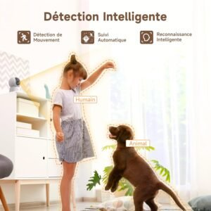 LAXIHUB 3K5MP Indoor WiFi Surveillance Camera, 2.4GHz5GHz WiFi Cameras with Night Vision, 355 PTZ Home Camera, Automatic Tracking