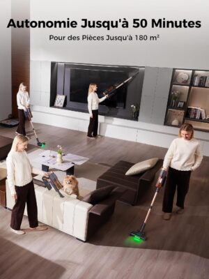 Proscenic P11 Ultra Aspirateur Balai sans Fil,50kPa 50Mins 500W Aspirateur sans Fil Puissant,Brosse Anti-Emmelement,telescopique Le