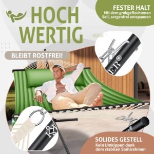 Hamac double KESSER avec support et coussin - 200 kg