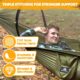 NATUREFUN Hamac de camping ultra-leger Hamac en filet anti-moustiques Capacite de charge de 300 kg, nylon de parachute respirant a