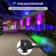 MEIHUA Projecteur LED RGB Barres 42W 2Pack Spot LED Couleur Telecommande, 10 Couleurs 30 Modes, Luminosite Reglable, Etanche IP66,