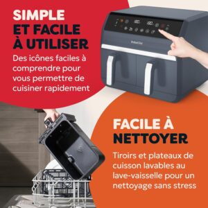 81cszLnwcyL._AC_SL1500_.jpg Instant Pot - Vortex Dual Truffle Air Fryer - Large 8L Capacity, Family Size, 4L Double Basket, 8-in-1 - Dehydrates, Grill, Cook, Ro