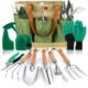 Set d'outils de jardin 10 pièces YAUNGEL inox poignée bois
