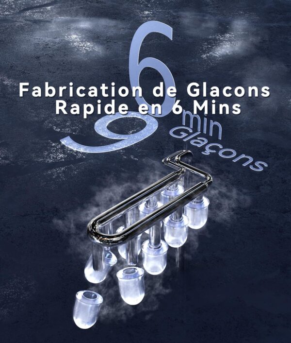 ecozy Machine a Glacons, 9 Glacons en 6 Minutes, 2 Tailles de Glacons, Machine a Glacons Autonettoyante, 12KG en 24 Heures, Machine