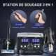CREWORKS 2 en 1 Station de Soudage 8582D avec Pistolet a Air Chaud 750W Fer a Souder 75W 200-480C Affichage LED Numerique