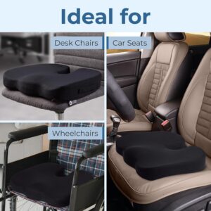 5 Stars United Coussin de siege pour Bureau - Oreiller en Mousse a memoire de Forme a 100, Soulagement de la Douleur Coccyx, sciati