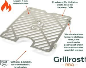 Grillrost.com Das Original Sizzle ZoneProtection Contre Le Vent pour NapoleonBroil KingRosle, Taille:Grille Sizzle Zone pour Rogu