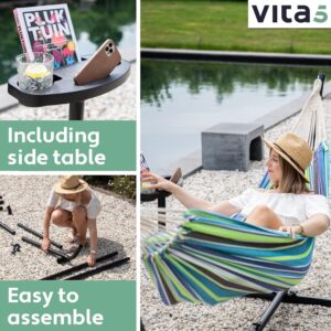 Hamac sur pied Vita5 2 pers toile coton, support solide