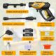 PUFIER Nettoyeur Haute Pression sans Fil 30Bar - Double Batterie 20V - Portable Puissant (Yellow)