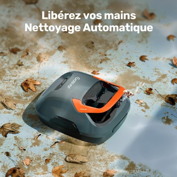 Gosvor Wireless Pool Robot, Pool Vacuum Cleaner with 90 Minute Autonomy, Automatic Cleaning with Automatic Parking Function, Compact